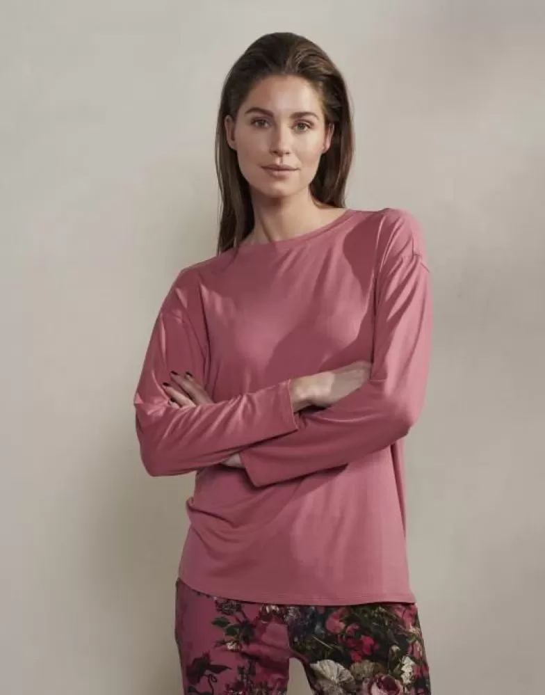 ESSENZA Shirts En Tops- Denna Uni Magnolia Pink Top Lange Mouw L Roze