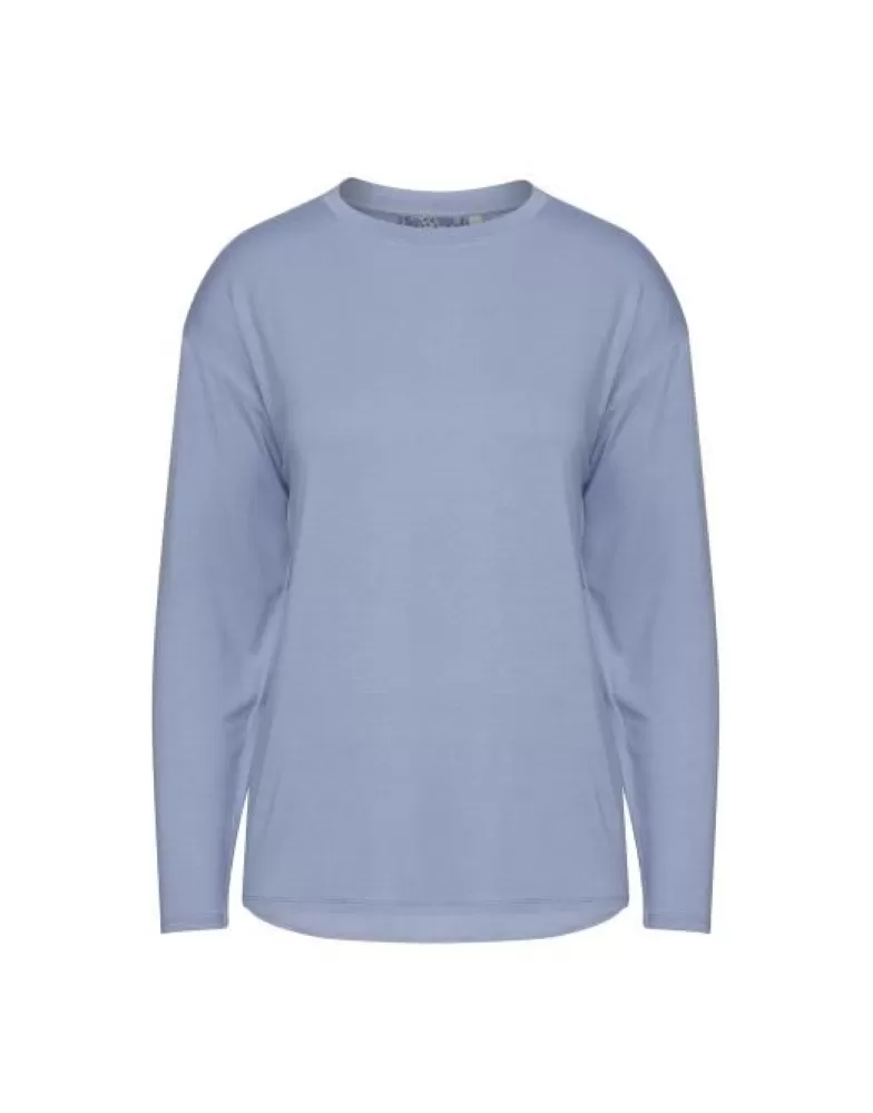 ESSENZA Shirts En Tops- Denna Uni Soft Chambray Top Lange Mouw L Blauw