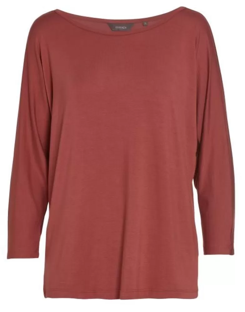 ESSENZA Shirts En Tops- Donna Uni Top 3/4 Mouw Marsala M Rood