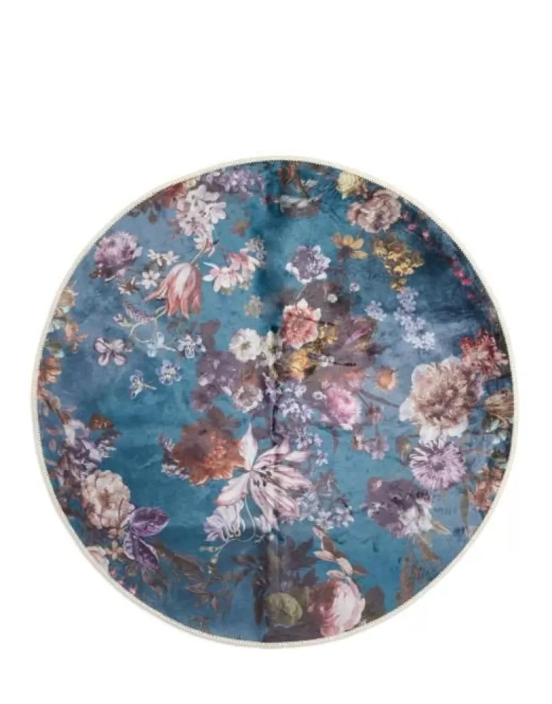 ESSENZA Vloerkleden- Isabelle Rond Klein Vloerkleed Balsam 90 Cm Blauw