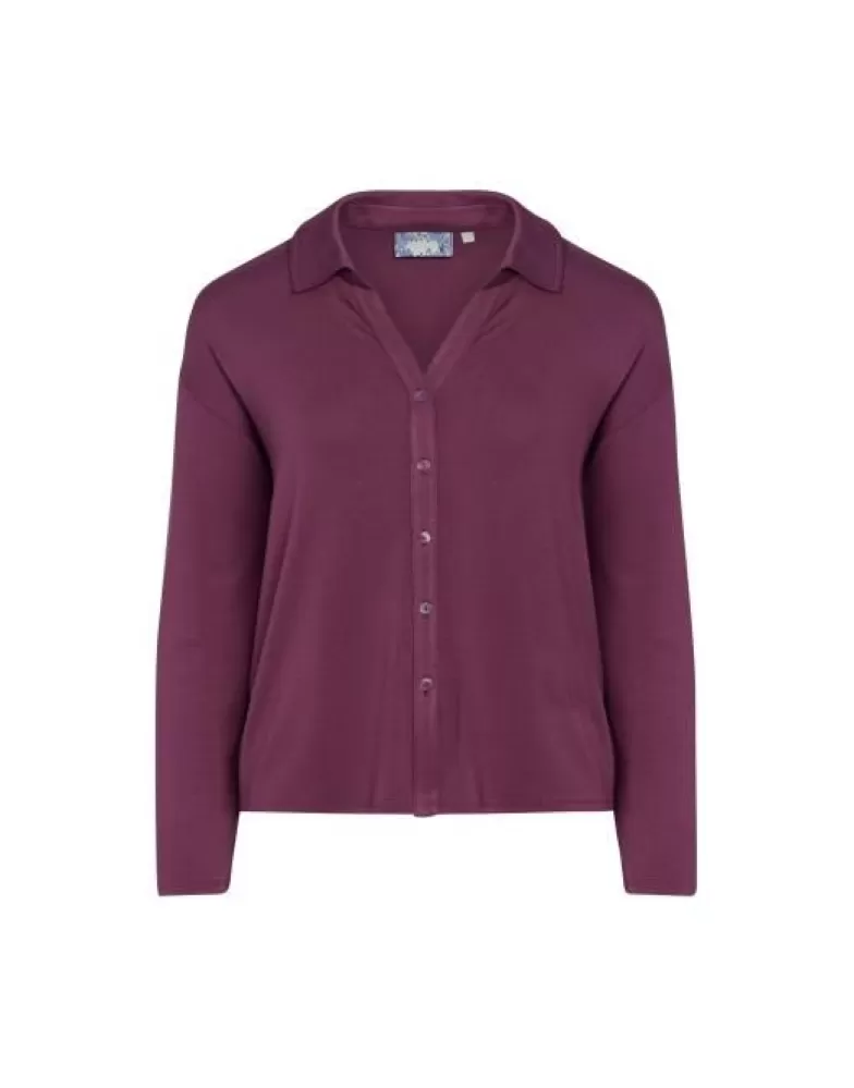 ESSENZA Shirts En Tops- Kae Uni Plum Wine Top Lange Mouw L Paars