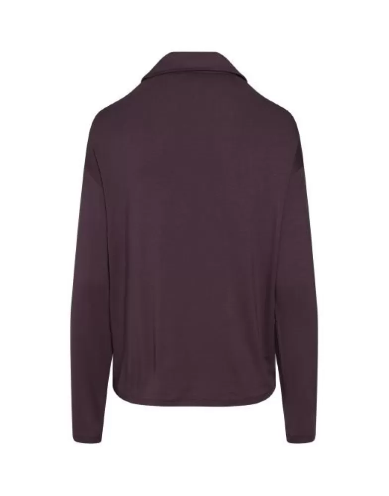 ESSENZA Shirts En Tops- Kae Uni Plum Wine Top Lange Mouw S Paars