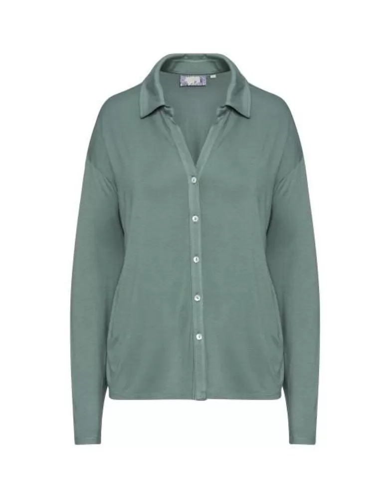 ESSENZA Shirts En Tops- Kae Uni Reef Green Top Lange Mouw L Groen