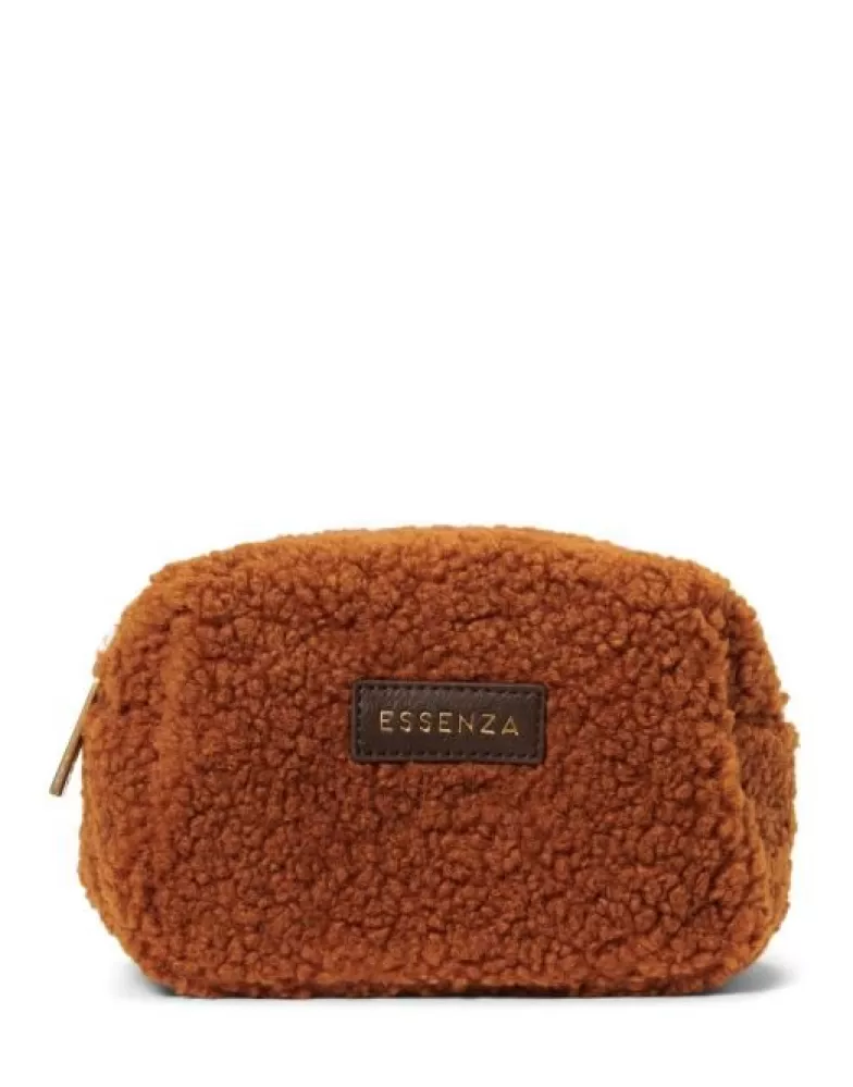 ESSENZA Toilettassen- Lucy Teddy Make-Up Tas Leather Brown Small Bruin