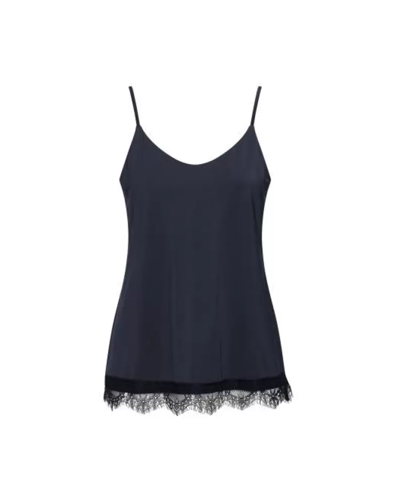 ESSENZA Shirts En Tops- Luna Uni Darkest Blue Top Mouwloos L Blauw