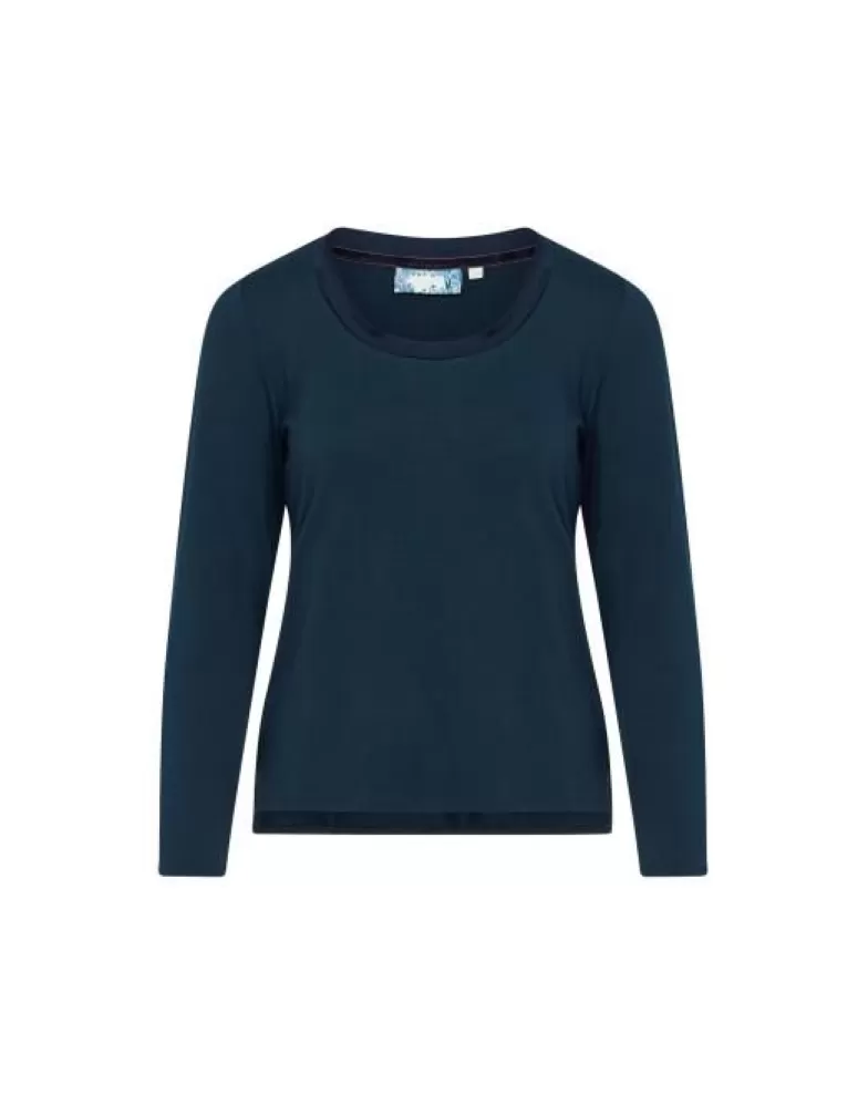 ESSENZA Shirts En Tops- Luyza Uni Darkest Blue Top Lange Mouw L Blauw