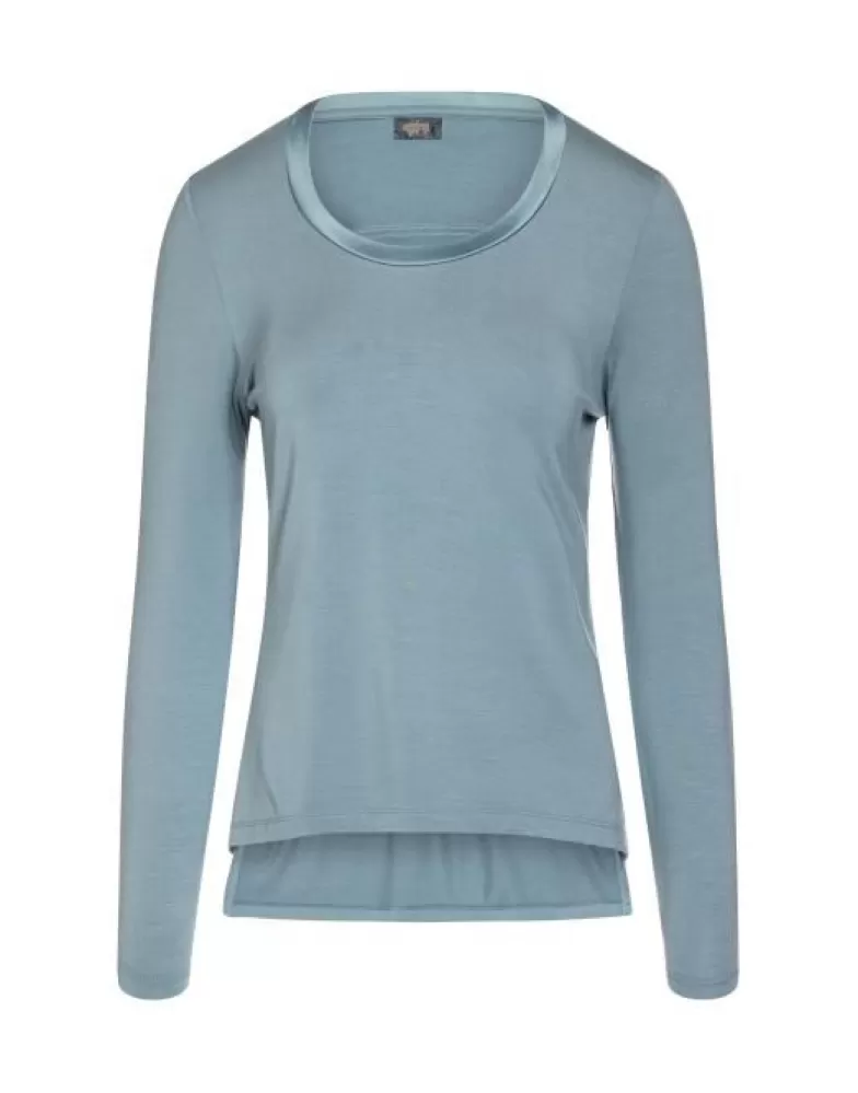 ESSENZA Shirts En Tops- Luyza Uni Majestic Blue Top Lange Mouw L