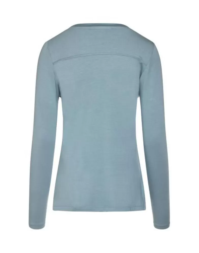 ESSENZA Shirts En Tops- Luyza Uni Majestic Blue Top Lange Mouw L