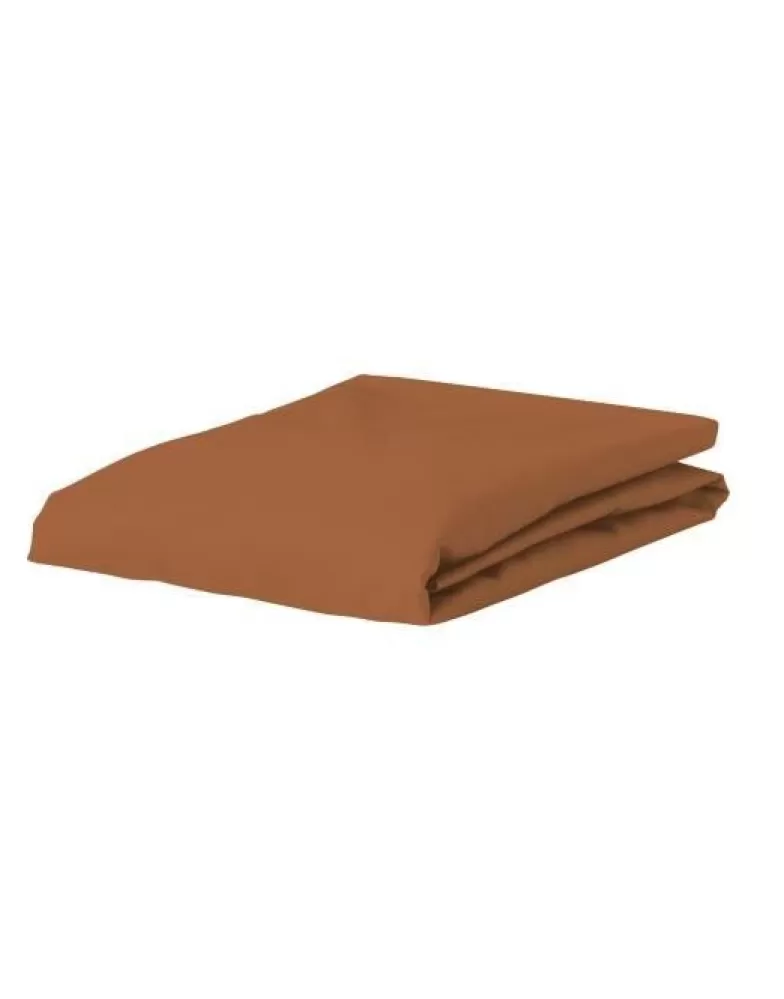 ESSENZA Hoeslakens- Minte Hoeslaken Leather Brown 160 X 200 Cm Bruin