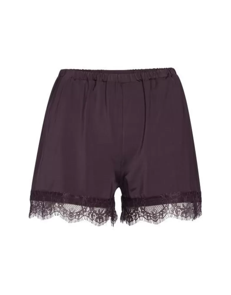 ESSENZA Broeken- Natalie Uni Plum Wine Shorts Xs Paars