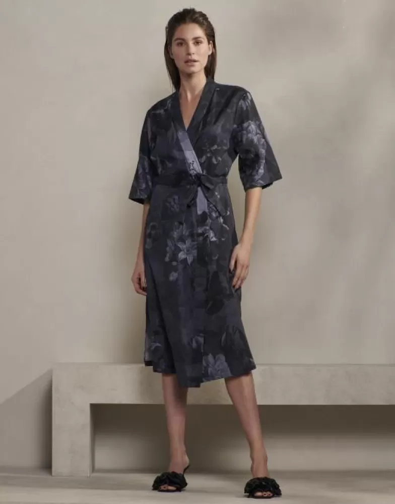 ESSENZA Kimono's- Sarai Flora Nightblue Kimono M Blauw