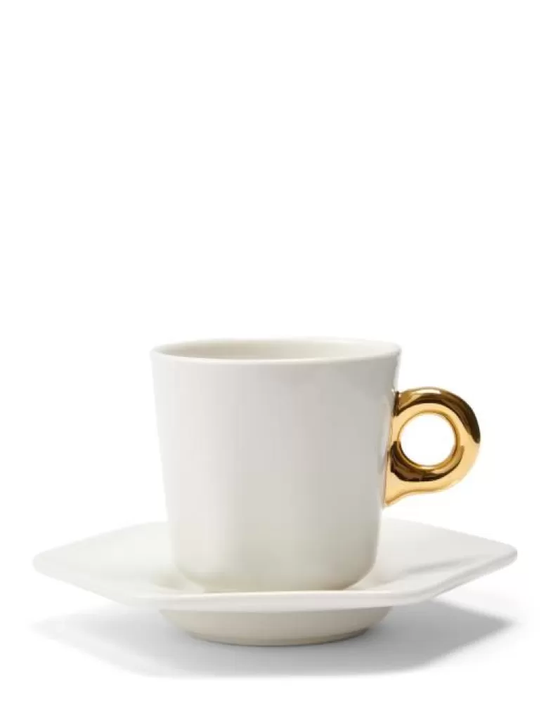 ESSENZA Koffie En Thee- Sculpture Espresso Kop & Schotel Off White 9 Cl Wit