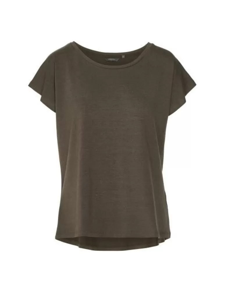 ESSENZA Activewear- Serana Uni Top Korte Mouw Donker Xs Bruin