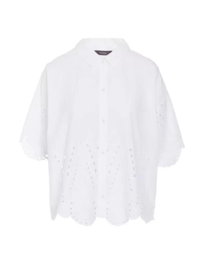 ESSENZA Shirts En Tops- Suki Tilia Pure White Pyjamatop 3/4 Mouw M Wit