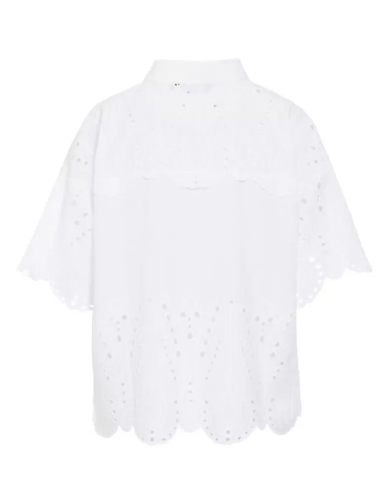 ESSENZA Shirts En Tops- Suki Tilia Pure White Pyjamatop 3/4 Mouw M Wit