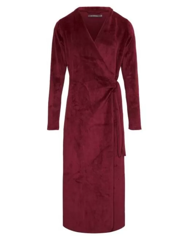 ESSENZA Badjassen- Vera Uni Homecoat Cherry S Rood