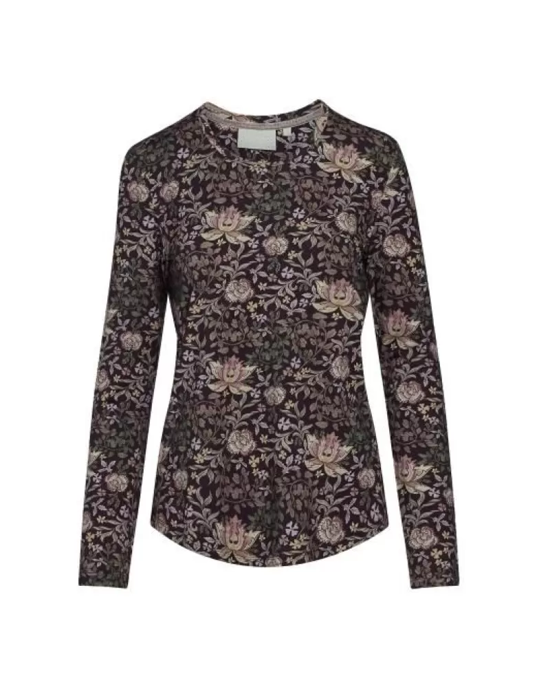 ESSENZA Shirts En Tops- Waona Ophelia Plum Wine Top Lange Mouw L Paars