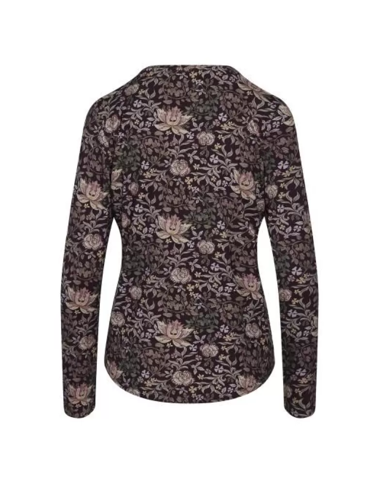 ESSENZA Shirts En Tops- Waona Ophelia Plum Wine Top Lange Mouw L Paars