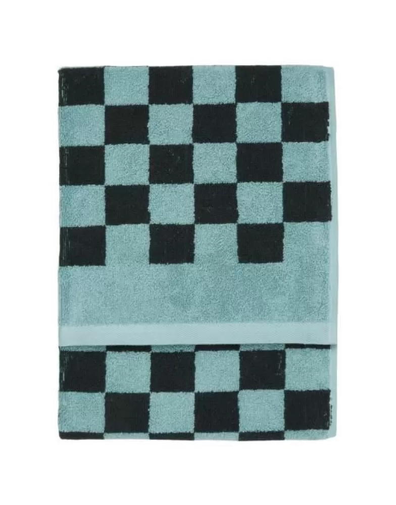 Marc O'Polo Handdoeken- Checker Aquamarine Handdoek 50 X 100 Cm