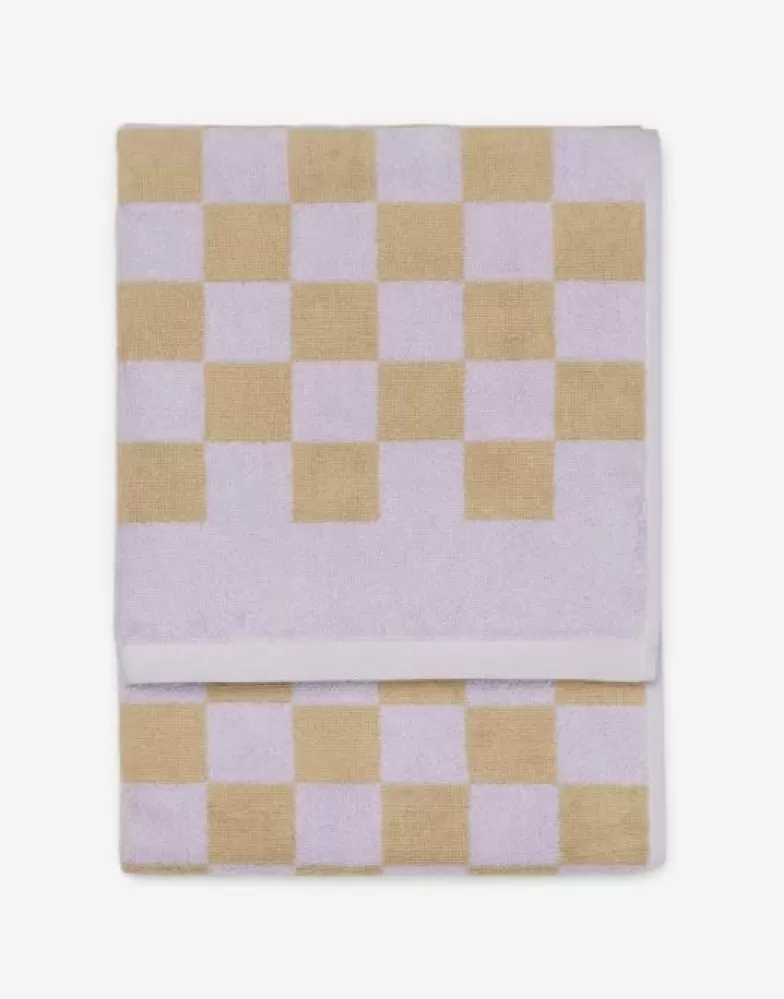 Marc O'Polo Handdoeken- Checker Lila Handdoek 50 X 100 Cm