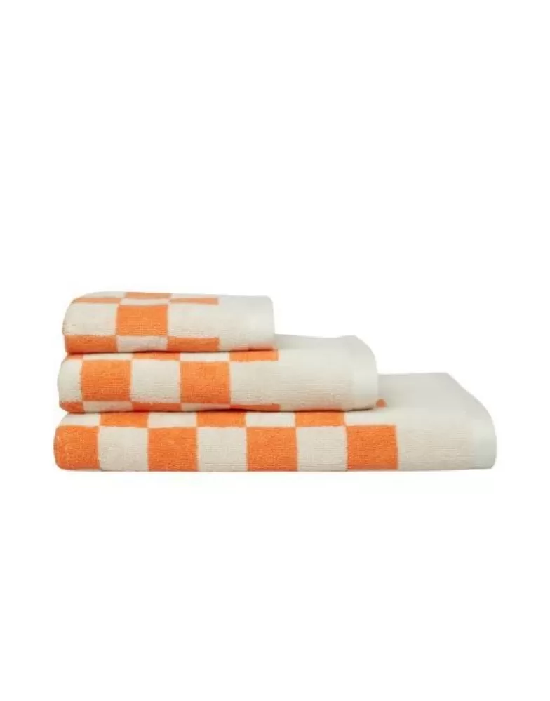 Marc O'Polo Handdoeken- Checker Meloen Handdoek 50 X 100 Cm